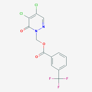 [4,5-dichloro-6-oxo-1(6H)-pyridazinyl]methyl 3-(trifluoromethyl)benzenecarboxylate
