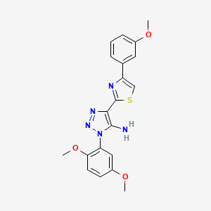 molecular formula C20H19N5O3S B2814589 1-(2,5-dimethoxyphenyl)-4-(4-(3-methoxyphenyl)thiazol-2-yl)-1H-1,2,3-triazol-5-amine CAS No. 1251626-89-7
