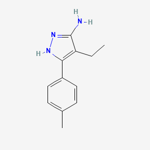 molecular formula C12H15N3 B2814597 4-ethyl-5-(4-methylphenyl)-1H-pyrazol-3-amine CAS No. 1187057-78-8