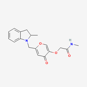 N-methyl-2-((6-((2-methylindolin-1-yl)methyl)-4-oxo-4H-pyran-3-yl)oxy)acetamide