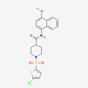 molecular formula C21H21ClN2O4S2 B2814613 1-((5-chlorothiophen-2-yl)sulfonyl)-N-(4-methoxynaphthalen-1-yl)piperidine-4-carboxamide CAS No. 941896-62-4