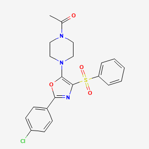 1-(4-(2-(4-Chlorophenyl)-4-(phenylsulfonyl)oxazol-5-yl)piperazin-1-yl)ethanone