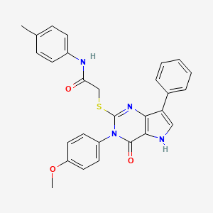 2-((3-(4-methoxyphenyl)-4-oxo-7-phenyl-4,5-dihydro-3H-pyrrolo[3,2-d]pyrimidin-2-yl)thio)-N-(p-tolyl)acetamide