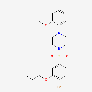 molecular formula C20H25BrN2O4S B2814626 1-[(4-Bromo-3-propoxyphenyl)sulfonyl]-4-(2-methoxyphenyl)piperazine CAS No. 913240-93-4
