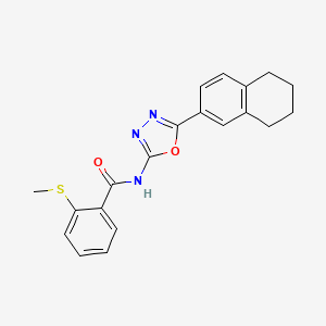 2-methylsulfanyl-N-[5-(5,6,7,8-tetrahydronaphthalen-2-yl)-1,3,4-oxadiazol-2-yl]benzamide