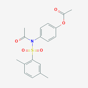 molecular formula C18H19NO5S B281463 4-{Acetyl[(2,5-dimethylphenyl)sulfonyl]amino}phenyl acetate 