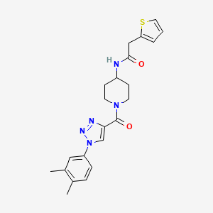 N-(1-(1-(3,4-dimethylphenyl)-1H-1,2,3-triazole-4-carbonyl)piperidin-4-yl)-2-(thiophen-2-yl)acetamide