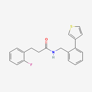 molecular formula C20H18FNOS B2814634 3-(2-氟苯基)-N-(2-(噻吩-3-基)苄基)丙酰胺 CAS No. 1797713-65-5