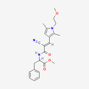 molecular formula C23H27N3O4 B2814636 Methyl 2-[[(E)-2-cyano-3-[1-(2-methoxyethyl)-2,5-dimethylpyrrol-3-yl]prop-2-enoyl]amino]-3-phenylpropanoate CAS No. 1103584-50-4