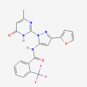 N-(3-(furan-2-yl)-1-(4-methyl-6-oxo-1,6-dihydropyrimidin-2-yl)-1H-pyrazol-5-yl)-2-(trifluoromethyl)benzamide
