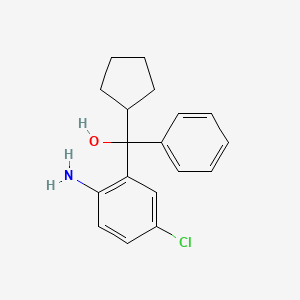 molecular formula C18H20ClNO B2814639 (2-Amino-5-chlorophenyl)(cyclopentyl)phenylmethanol CAS No. 893766-57-9