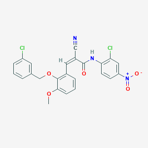 (Z)-N-(2-Chloro-4-nitrophenyl)-3-[2-[(3-chlorophenyl)methoxy]-3-methoxyphenyl]-2-cyanoprop-2-enamide