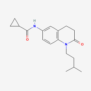 molecular formula C18H24N2O2 B2814645 N-(1-isopentyl-2-oxo-1,2,3,4-tetrahydroquinolin-6-yl)cyclopropanecarboxamide CAS No. 941991-78-2