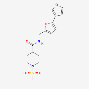 molecular formula C16H20N2O5S B2814646 N-([2,3'-联噻吩]-5-基甲基)-1-(甲磺基)哌啶-4-甲酰胺 CAS No. 2034442-10-7