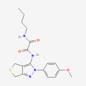 molecular formula C18H22N4O3S B2814652 N-丁基-N'-[2-(4-甲氧基苯基)-4,6-二氢噻吩[3,4-c]吡唑-3-基]氧代胺 CAS No. 900009-94-1