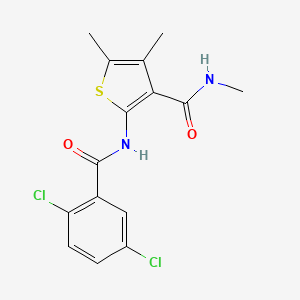 molecular formula C15H14Cl2N2O2S B2814657 2-(2,5-二氯苯甲酰氨基)-N,4,5-三甲基噻吩-3-甲酰胺 CAS No. 896302-13-9