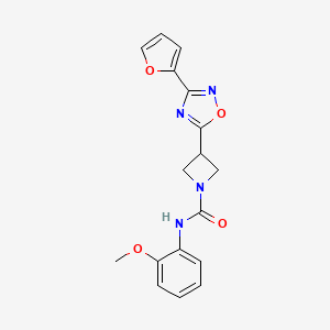 molecular formula C17H16N4O4 B2814660 3-(3-(furan-2-yl)-1,2,4-oxadiazol-5-yl)-N-(2-methoxyphenyl)azetidine-1-carboxamide CAS No. 1428364-33-3