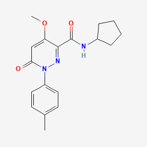 molecular formula C18H21N3O3 B2814661 N-环戊基-4-甲氧基-1-(4-甲基苯基)-6-氧代吡啶并[3,4-c]嘧啶-3-甲酰胺 CAS No. 946380-14-9