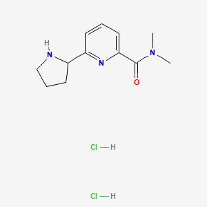 molecular formula C12H19Cl2N3O B2814664 N,N-Dimethyl-6-pyrrolidin-2-ylpyridine-2-carboxamide dihydrochloride CAS No. 1316219-08-5