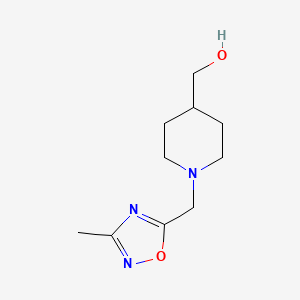 molecular formula C10H17N3O2 B2814666 {1-[(3-Methyl-1,2,4-oxadiazol-5-yl)methyl]piperidin-4-yl}methanol CAS No. 1197809-26-9