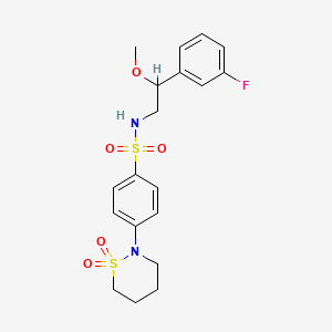 molecular formula C19H23FN2O5S2 B2814673 4-(1,1-二氧化-1,2-噻嗪-2-基)-N-(2-(3-氟苯基)-2-甲氧基乙基)苯磺酰胺 CAS No. 1797555-62-4