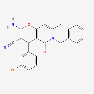 2-amino-6-benzyl-4-(3-bromophenyl)-7-methyl-5-oxo-5,6-dihydro-4H-pyrano[3,2-c]pyridine-3-carbonitrile