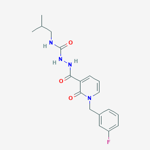 2-(1-(3-fluorobenzyl)-2-oxo-1,2-dihydropyridine-3-carbonyl)-N-isobutylhydrazinecarboxamide