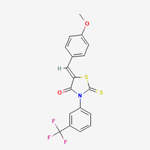 (5Z)-5-[(4-methoxyphenyl)methylidene]-2-sulfanylidene-3-[3-(trifluoromethyl)phenyl]-1,3-thiazolidin-4-one