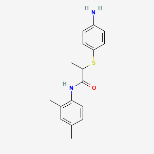 molecular formula C17H20N2OS B2814690 2-[(4-Aminophenyl)thio]-N-(2,4-dimethylphenyl)-propanamide CAS No. 899588-82-0