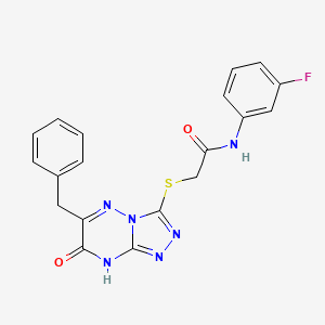 2-((6-benzyl-7-oxo-7,8-dihydro-[1,2,4]triazolo[4,3-b][1,2,4]triazin-3-yl)thio)-N-(3-fluorophenyl)acetamide