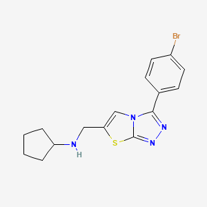 molecular formula C16H17BrN4S B2814700 N-[[3-(4-bromophenyl)-[1,3]thiazolo[2,3-c][1,2,4]triazol-6-yl]methyl]cyclopentanamine CAS No. 851081-33-9