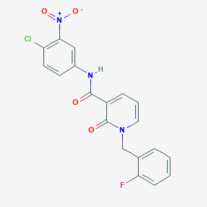 molecular formula C19H13ClFN3O4 B2814711 N-(4-氯-3-硝基苯基)-1-(2-氟苯甲基)-2-酮-1,2-二氢吡啶-3-甲酰胺 CAS No. 941904-08-1