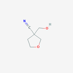 molecular formula C6H9NO2 B2814712 3-(羟甲基)氧戊糖-3-碳腈 CAS No. 1537271-57-0