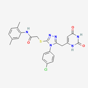 molecular formula C23H21ClN6O3S B2814717 2-[[4-(4-氯苯基)-5-[(2,4-二氧代-1H-嘧啶-6-基)甲基]-1,2,4-三唑-3-基]硫代]-N-(2,5-二甲基苯基)乙酰胺 CAS No. 852154-77-9