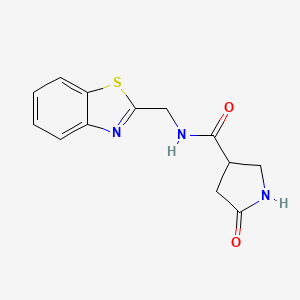 molecular formula C13H13N3O2S B2814718 N-(苯并[d]噻唑-2-基甲基)-5-氧代吡咯啉-3-碳酰胺 CAS No. 1556448-76-0