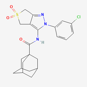 N-[2-(3-chlorophenyl)-5,5-dioxo-4,6-dihydrothieno[3,4-c]pyrazol-3-yl]adamantane-1-carboxamide