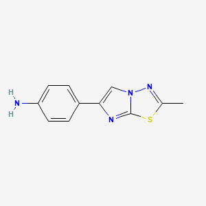 molecular formula C11H10N4S B2814726 4-(2-Methylimidazo[2,1-b][1,3,4]thiadiazol-6-yl)aniline CAS No. 294889-34-2
