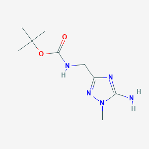 molecular formula C9H17N5O2 B2814734 Tert-butyl N-[(5-amino-1-methyl-1,2,4-triazol-3-yl)methyl]carbamate CAS No. 2378503-62-7