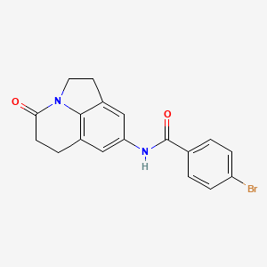 molecular formula C18H15BrN2O2 B2814735 4-bromo-N-(4-oxo-2,4,5,6-tetrahydro-1H-pyrrolo[3,2,1-ij]quinolin-8-yl)benzamide CAS No. 898435-35-3