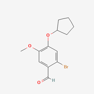 molecular formula C13H15BrO3 B2814749 2-Bromo-4-(cyclopentyloxy)-5-methoxybenzaldehyde CAS No. 692281-23-5