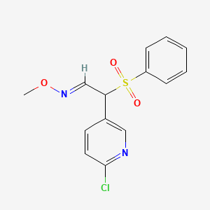 molecular formula C14H13ClN2O3S B2814753 2-(6-氯-3-吡啶基)-2-(苯基砜基)乙醛 O-甲氧基肟 CAS No. 478048-56-5