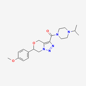molecular formula C20H27N5O3 B2814756 3-[(4-isopropylpiperazin-1-yl)carbonyl]-6-(4-methoxyphenyl)-6,7-dihydro-4H-[1,2,3]triazolo[5,1-c][1,4]oxazine CAS No. 2108824-34-4