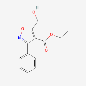 molecular formula C13H13NO4 B2814762 乙酸乙酯 5-(羟甲基)-3-苯基异噁唑-4-羧酸酯 CAS No. 95104-44-2