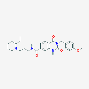 molecular formula C27H34N4O4 B2814767 N-(3-(2-乙基哌啶-1-基)丙基)-3-(4-甲氧基苯甲基)-2,4-二氧代-1,2,3,4-四氢喹唑啉-7-羧酰胺 CAS No. 892278-34-1