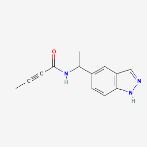 molecular formula C13H13N3O B2814770 N-[1-(1H-Indazol-5-yl)ethyl]but-2-ynamide CAS No. 2411289-37-5
