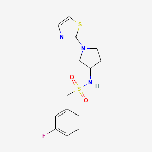 molecular formula C14H16FN3O2S2 B2814771 1-(3-fluorophenyl)-N-(1-(thiazol-2-yl)pyrrolidin-3-yl)methanesulfonamide CAS No. 1797183-18-6