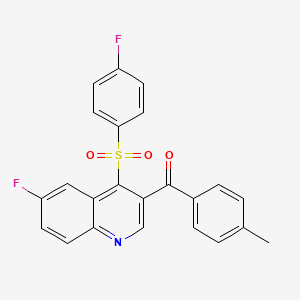 (6-Fluoro-4-((4-fluorophenyl)sulfonyl)quinolin-3-yl)(p-tolyl)methanone