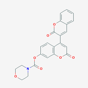molecular formula C23H17NO7 B2814781 2-氧代-4-(2-氧代香豆素-3-基)香豆素-7-基吗啉-4-羧酸酯 CAS No. 869079-01-6