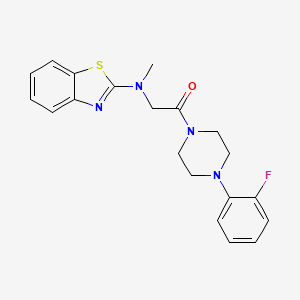 molecular formula C20H21FN4OS B2814787 2-(苯并[2-d]噻唑-2-基(甲基)氨基)-1-(4-(2-氟苯基)哌嗪-1-基)乙酮 CAS No. 1351644-68-2