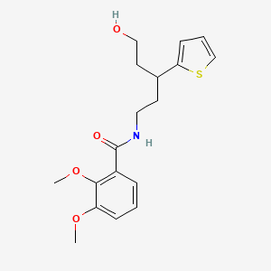 molecular formula C18H23NO4S B2814794 N-(5-hydroxy-3-(thiophen-2-yl)pentyl)-2,3-dimethoxybenzamide CAS No. 2034586-21-3